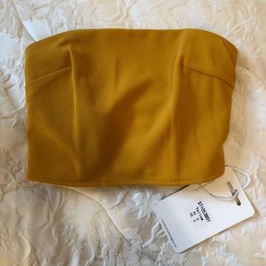 Princess Polly Yellow Cross Back Crop Top